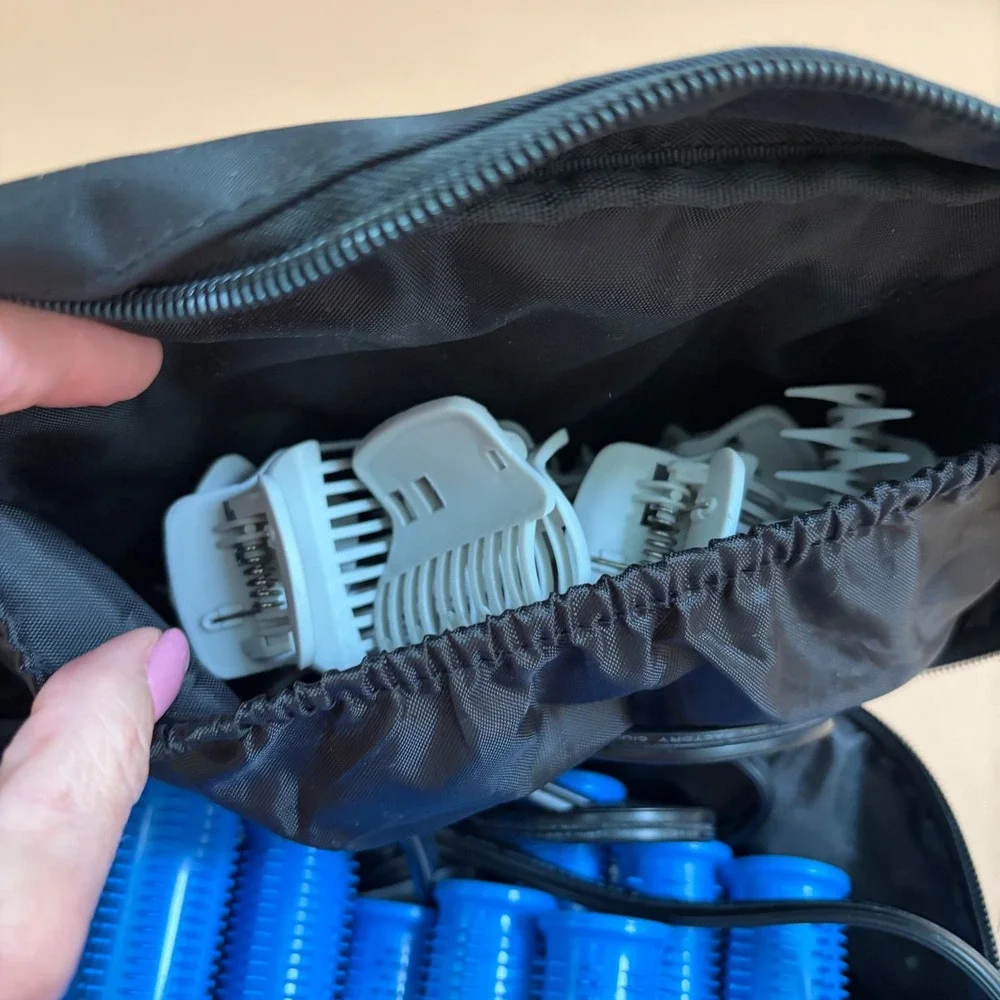 Calista Tools Ion Hot Long‎ Rollers Set 12 Blue Clips Travel Bag L12 Pageant